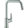GROHE QUICKFIX Start Rubinetto Miscelatore Monocomando per Lavello, Satinato, Bocca a "U", Strumento di Installazione Incluso