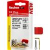Fischer 10 Ganci Appendi Quadri Ottonati con Tassellini 4mm e Clip di Fissaggio, Installazione Pulita su Muro per Cornici Pesanti, 567555