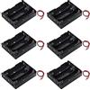 GTIWUNG 6Pcs Porta Batterie 18650, 3 × 3.7V Custodia 3 Slots, 18650 Battery Clip Holder Batteries Case for 18650 Battery with Connect Lead for Arduino