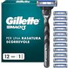 Gillette Mach3 Regolabarba Uomo, Lame Rasoio a Mano Libera, 1 Manico e 12 Lamette da Barba da 3 Lame, Facile Risciacquo, con Gel Lubrificante, Fino a 15 Rasature con 1 Testina Azzurro