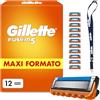 Gillette Fusion5 12 Lamette Fusion 5 di Ricambio per Rasoio Barba Manuale, con Striscia Lubrificante per Scorrevolezza Fluida e 6 Lame per Rasatura Profonda e Duratura