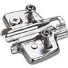Hettich Piastra di montaggio a croce con regolazione in altezza diretta, nichelata, fila di fori 37 x 32 mm, Hettich Direct con perni pilota e viti speciali (per foro ø 5 x 7,5 mm), distanza 0,0 mm,