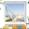 Eejovative Decor Zanzariera Adesiva 115x180cm Bianco Tende Zanzariere per Esterno Balcone Finestra In Legno Finestre
