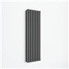 ELEGANT - Moderno radiatore, antracite, tubi verticali a sezione ovoidale, a doppio strato, con attacco centrale, colore: antracite, 1600 x 472 mm
