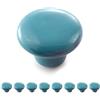 Ganzoo pomelli blu per mobili set 8, porcellana e ceramica con superficie lucida, forma rotonda diametro 32mm profondita 23mm, per ante e cassetti, stile vintage shabby chic landhaus