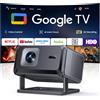 TOPTRO Proiettore 4K【Google TV/Compatibile con Netflix】Videoproiettore Auto Focus e 6D