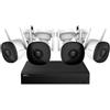IMOU Kit Videosorveglianza IMOU WiFi 4 Telecamere Bullet 2MP Full HD NVR 4 Canali HDD