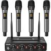 TONOR Microfono Wireless Karaoke con 4x5 Canali 4 UHF Microfoni Palmare Senza