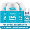 Chilly, Detergente Intimo Delicato 3x300 ml + Deodorante Intimo 50ml