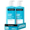 Neutrogena Hydro Boost Lozione Gel Ultraleggera, Crema corpo gel nutriente 72h per tutti i tipi di pelle, Crema idratante corpo con Acido Ialuronico e Glicerina, Set da 2 x 400 ml - Esclusiva Amazon