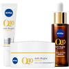 NIVEA Q10 Cofanetto, Set Skincare con Crema Viso Antirughe Giorno Extra Rassodante SPF15 50 ml, Contorno Occhi Levigante 15 ml e Siero Viso Doppia Azione 30 ml - Kit Esclusiva Amazon