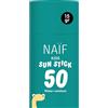 Naïf - Stick solare per bambini - SPF 50 - Dai 3 anni - Protezione UVA e UVB - Resistente all'acqua - Dermatologicamente testato - Senza microplastiche - Senza profumo - 15 g
