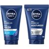 NIVEA MEN Skincare Kit Hydrocare XXL, Set skincare con Crema Idratante Uomo 48H XXL 100 ml e Gel Detergente Viso XXL 150 ml in maxi formato con Aloe Vera rinfrescante per tutti i tipi di pelle