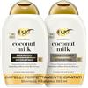 OGX Set Capelli Shampoo e Balsamo Nourishing + Coconut Milk con balsamo e shampoo idratante, Kit prodotti per capelli secchi e danneggiati per una chioma morbida e sana, 2 x 385 ml - Esclusiva Amazon