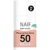 Naïf - Stick solare minerale - per neonati e bambini - SPF 50-0% profumo -senza microplastiche, oli minerali o siliconi - Protezione UVA e UVB -Resistente all'acqua - Dermatologicamente testato-36 g