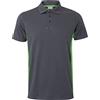VELILLA Polo Bicolore Manica Corta Grigio e Verde Lime Taglia L Camicia L, Grigio e verde lime, L