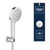 GROHE Vitalio Joy+ 120 Set Doccia con doccetta a mano e supporto a parete (doccetta 3 getti, risparmio idrico 6,3 l/min, protezione antiscottatura, tubo flessibile 1,5 m), cromato, 1348650000