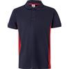 VELILLA - Polo Bicolore a Maniche Corte 180 g/m2 105504 Uomo, Blu Navy E Rosso, XXL