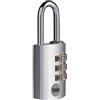 Yale Lucchetto in alluminio a combinazione YE3CB/28/126/1/S argento, corpo 28mm, arco in acciaio, combinazione a 3 cifre