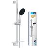 GROHE Vitalio Start 110 Set Saliscendi Doccia (2 getti Rain e Jet, asta 600 mm, flessibile 1,75 m, SpeedClean anticalcare), Cromo, 26952001
