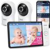 VTech baby monitor smart Wi-Fi con 2 telecamere, schermo HD a colori da 7", videocamera FHD 1080p, app gratuita, controlli panoramica, inclinazione e zoom, ninne nanne, suoni rilassanti: RM7764-2HD