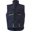 Velilla 205902; Gilet imbottito bicolore multitasche; colore blu navy e verde lime; taglia L