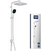 GROHE Vitalio Comfort 250 Colonna Doccia con Deviatore (soffione quadrato 25 cm 2 getti, doccetta 11 cm 2 getti, deviatore, risparmio idrico), Cromo, 26986001