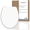 SCHÜTTE "SCHÜTTE Toilet Seat with Soft-Close Mechanism, Removable Toilet Lid Made of Shatterproof Duroplast, Innovative DIY Installation with Adhesive Pads, Toilet Lid and Seat Maximum Load 150 kg, White
