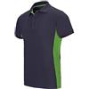 VELILLA 105504; Polo bicolore manica corta; colore blu navy e verde lima; taglia XL