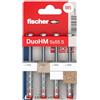 Fischer DuoHM Ø10 mm con Vite a Croce POZI M5, 4x Tasselli per Cartongesso in Metallo e Nylon, Non Serve Pinza, per Staffe TV, Pensili, Mensole, 572912