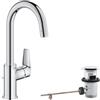Grohe Start Edge Miscelatore Monocomando per Lavabo Taglia L, Cromo, Installazione Monoforo, Bocca Girevole