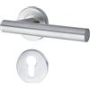 Yale Set di maniglieT-Shape in acciaio inossidabile per porta con rosetta per cilindro europeo 35-S1TS-RRCY-88-3101, satinate, design moderno, adatto per porte interne ed esterne
