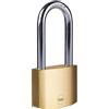 Yale Lucchetto in ottone Y110B/50 50 mm con arco extra lungo: corpo solido con doppia chiusura cilindro a 5 perni e arco in acciaio temprato testato EN12320 per protezione sicura e versatile