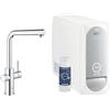 GROHE Blue Home Miscelatore Monocomando con Filtro Acqua, Bocca L, Doccetta Estraibile, Acqua Filtrata Refrigerata e Frizzante, WiFi, Cromo, 31927001
