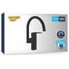 GROHE Start QuickFix - Rubinetto Miscelatore per lavello da cucina, bocca a C, facile da montare con GROHE QuickMount), nero opaco, 304692430
