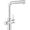 GROHE Blue Pure Minta Rubinetto Filtro Acqua, Bocca L, Bocca Fissa, Canali Acqua Separati, Acqua Filtrata Naturale, Cromo, 30588000