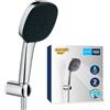 GROHE Vitalio Comfort 110 Set Supporto a Muro (2 getti Rain e Jet, supporto fisso, flessibile, SpeedClean anticalcare), Cromo, 26399001