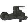 GROHE Start - Miscelatore monocomando per vasca (montaggio a parete, cartuccia in ceramica da 35 mm, deviatore automatico: vasca/doccia, rosette a parete in metallo), nero opaco, 242062432