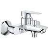 GROHE QUICKFIX Start Edge, Miscelatore monocomando per vasca-doccia, cartuccia a dischi ceramici GROHE Long-Life da 35 mm, Cromo, 24198001