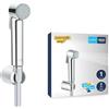 GROHE Tempesta Trigger Spray Set Supporto a Parete (1 getto a pistola, supporto a parete incluso, SpeedClean anticalcare, flessibile antitorcitura), Cromo, 26175001