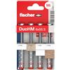 Fischer DuoHM Ø12 mm con Vite a Croce POZI M6, 4x Tasselli per Cartongesso in Metallo e Nylon, Non Serve Pinza, per Staffe TV, Pensili, Mensole, 572913