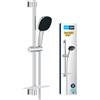 GROHE Vitalio Comfort 110 Set Saliscendi Doccia (2 getti Rain e Jet, asta 600 mm, flessibile, SpeedClean anticalcare), Cromo, 26929001