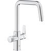 GROHE Blue Pure Eurosmart Rubinetto Filtro Acqua, Bocca U, Bocca Girevole 150°, Filtro Carboni Attivi, Canali Acqua Separati, Cromo, 30583000