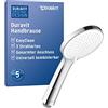 Duravit Universal Doccetta a Mano, 3 Tipi di Getto (Rain, Intense, Soft), Rotonda (Ø 110 mm), Facile da Pulire, Cromo/Bianco