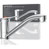 EISL SPEED NI182SCR Rubinetto lavello cucina, miscelatore cucina girevole a 360°, ideale per il doppio utilizzo con una sola mano, rubinetto cucina, cromo