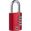 Yale Lucchetto in alluminio a combinazione YE3CB/38/131/1/CO rosso, corpo 38mm, arco in acciaio, combinazione a 4 cifre