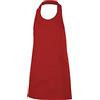 Velilla Grembiule tipo salopette corto e abbottonato, unisex, da adulto, rosso, Taglia unica