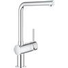 GROHE Minta - Miscelatore per lavello da cucina (installazione monoblocco, bocca a L, angolo di rotazione 0°/150°/360°, cartuccia in ceramica 46 mm, attacchi 3/8 pollici), 332 mm, cromo, 31375000