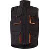 VELILLA 205902 Gilet imbottito bicolore multitasche colore nero e arancione, taglia 3XL