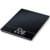 Beurer Bilancia da cucina KS 34, per una pesatura precisa fino a 15 kg, con funzione di pesatura Tara e display Magic LED, nera